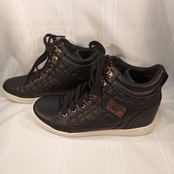 G by Guess Black Quilted High-Top Sneakers Women’s 7.5M - Picture 6 of 8